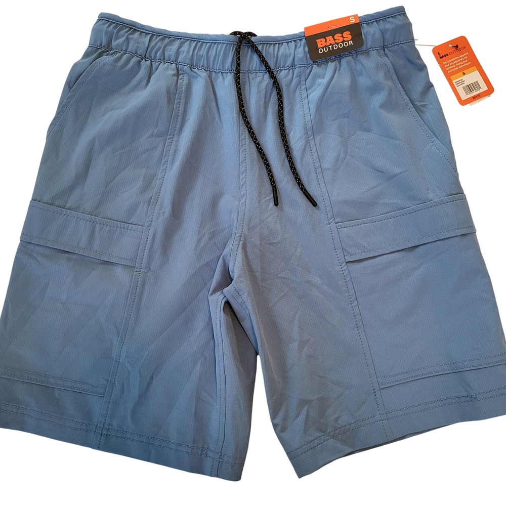 Bass Outdoor Mens Everyday Shorts Blue Jasper Ripstop Stretch Hiking Small NEW‎